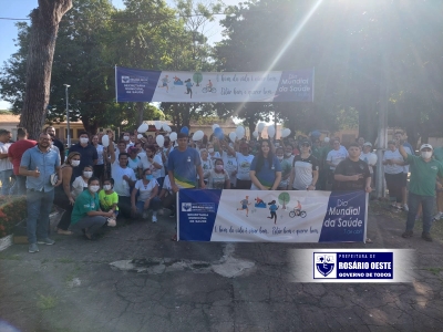 A Prefeitura de Rosário Oeste, através da Secretaria Municipal de Saúde realizou no dia 07 de abril, o Dia Mundial da Saúde, uma Caminhada com os munícipes.