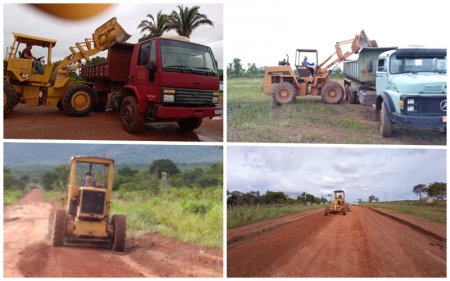 Prefeitura trabalha em várias linhas de frente com reparos de estradas na Zona Rural de Rosário Oeste